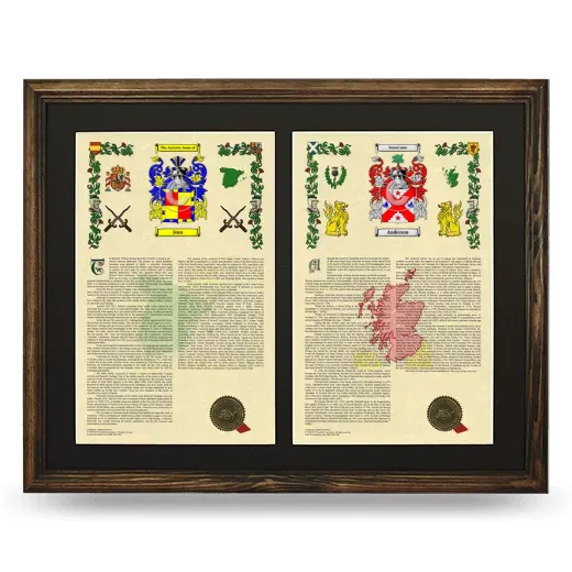 Double Armorial History Framed- Brown
