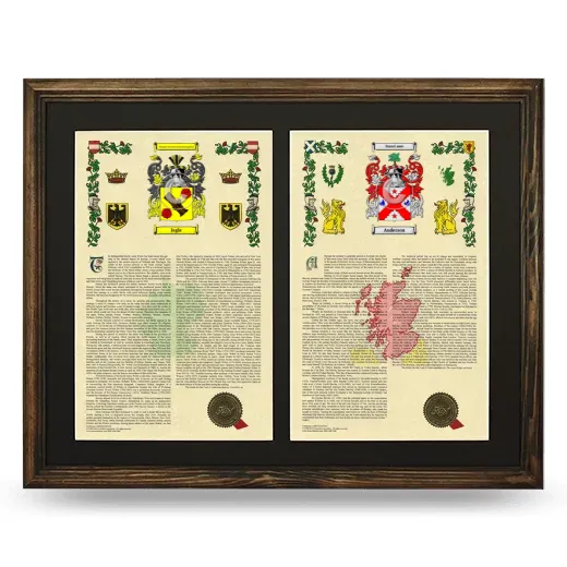 Double Armorial History Framed- Brown