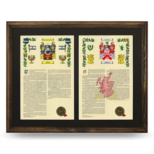 Double Armorial History Framed- Brown