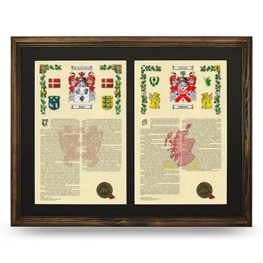 Double Armorial History Framed- Brown