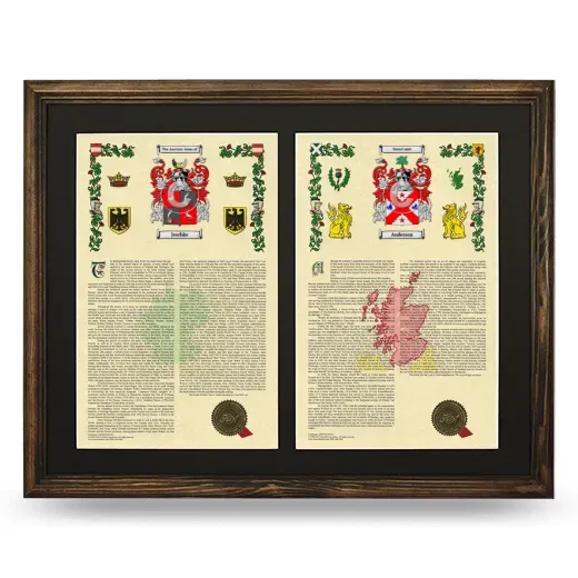 Double Armorial History Framed- Brown