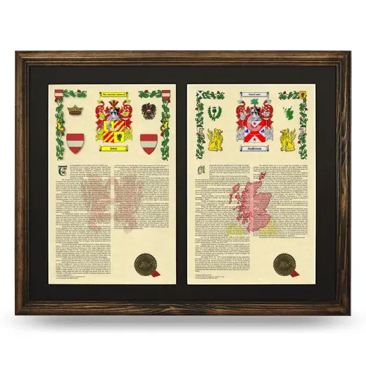 Double Armorial History Framed- Brown