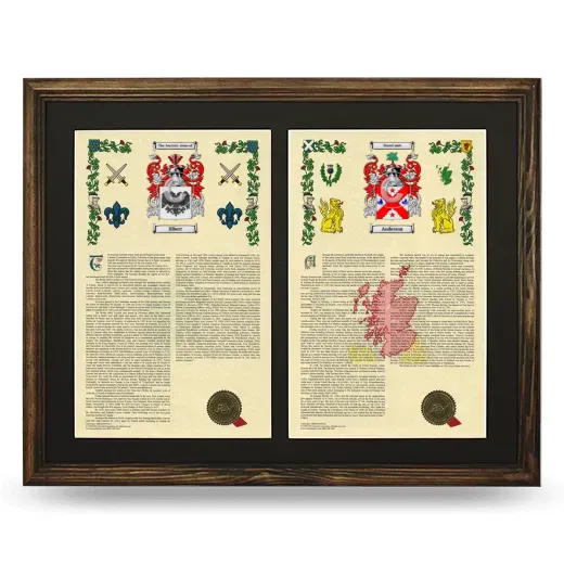 Double Armorial History Framed- Brown