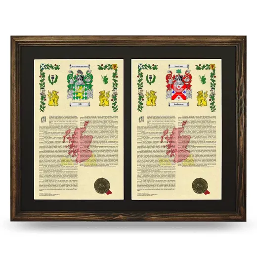 Double Armorial History Framed- Brown