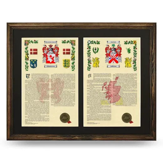 Double Armorial History Framed- Brown