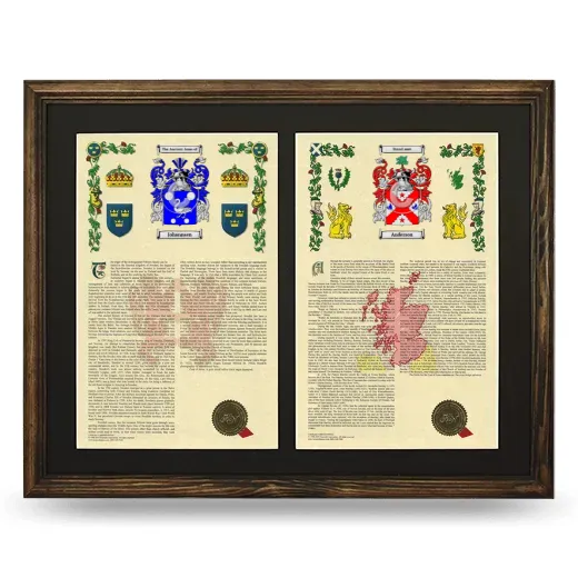 Double Armorial History Framed- Brown