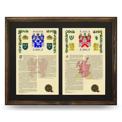 Double Armorial History Framed- Brown