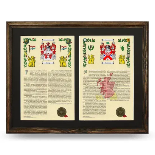 Double Armorial History Framed- Brown