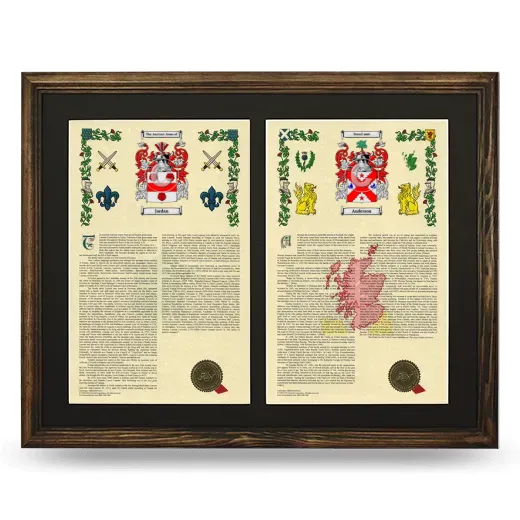 Double Armorial History Framed- Brown