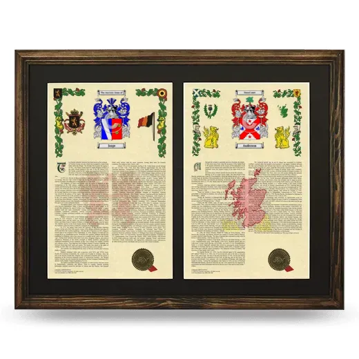 Double Armorial History Framed- Brown
