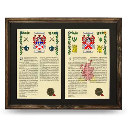 Double Armorial History Framed- Brown