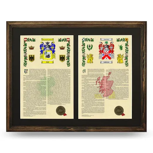 Double Armorial History Framed- Brown