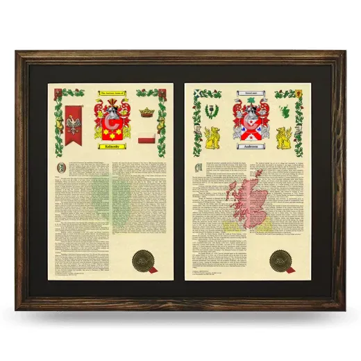 Double Armorial History Framed- Brown