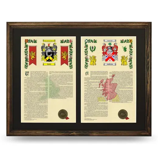 Double Armorial History Framed- Brown