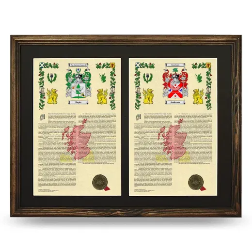 Double Armorial History Framed- Brown