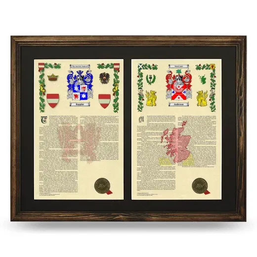 Double Armorial History Framed- Brown