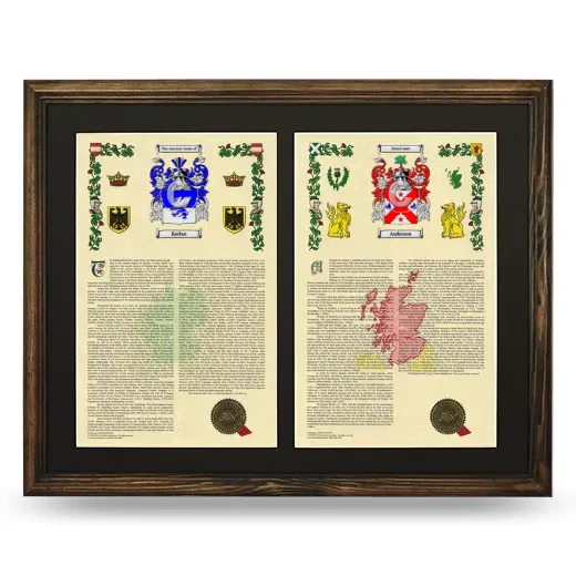 Double Armorial History Framed- Brown