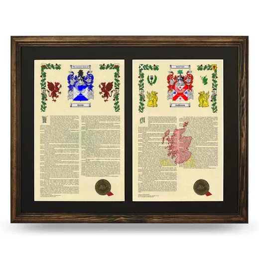 Double Armorial History Framed- Brown
