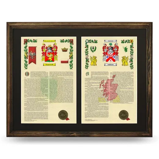 Double Armorial History Framed- Brown
