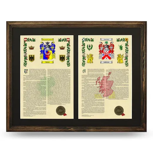 Double Armorial History Framed- Brown