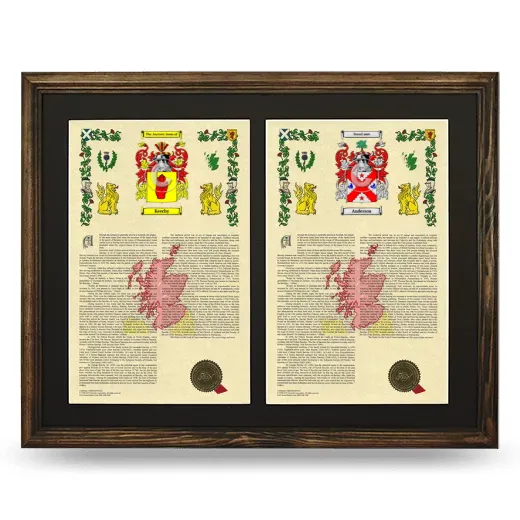 Double Armorial History Framed- Brown