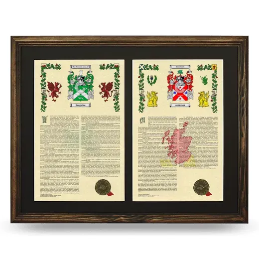 Double Armorial History Framed- Brown