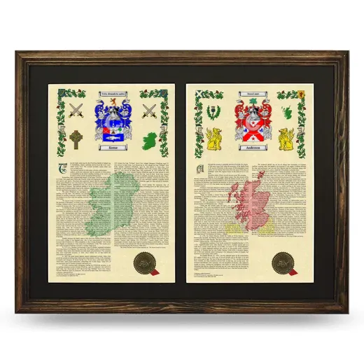 Double Armorial History Framed- Brown