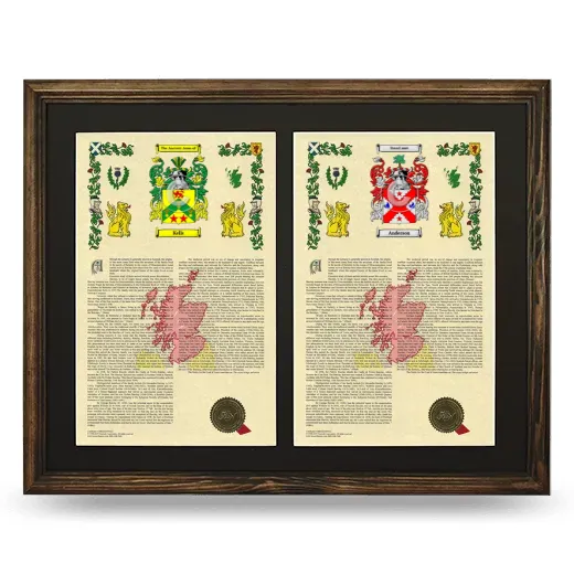 Double Armorial History Framed- Brown