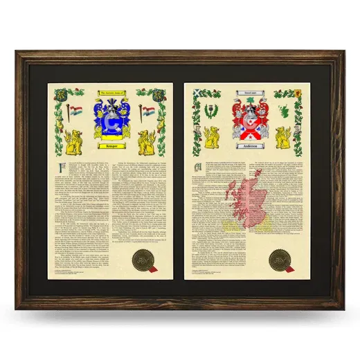 Double Armorial History Framed- Brown