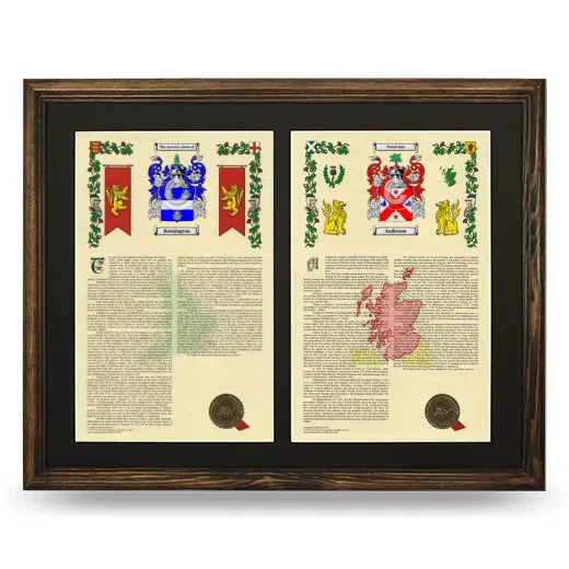 Double Armorial History Framed- Brown