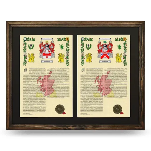 Double Armorial History Framed- Brown