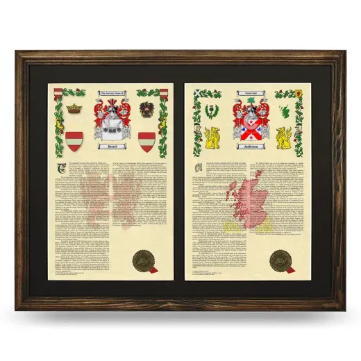 Double Armorial History Framed- Brown