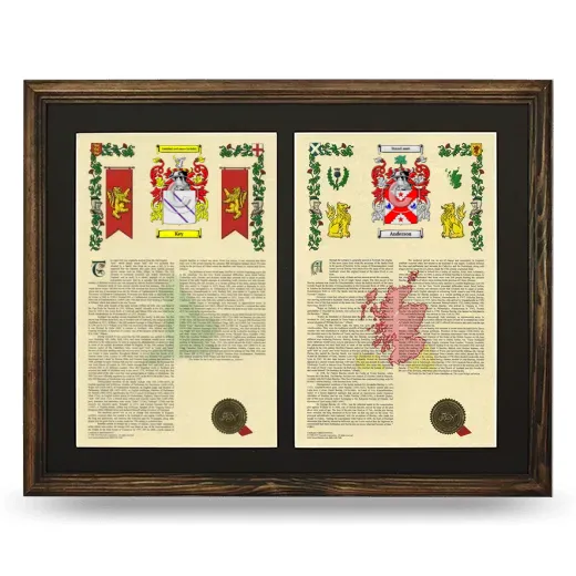 Double Armorial History Framed- Brown