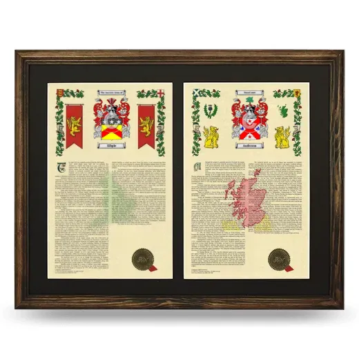 Double Armorial History Framed- Brown