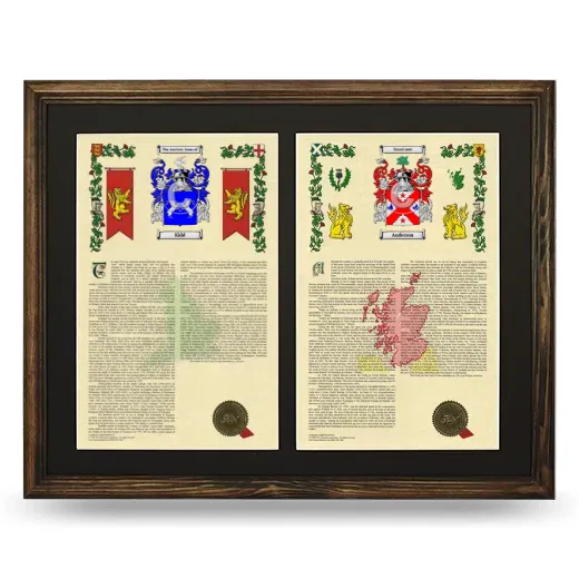 Double Armorial History Framed- Brown