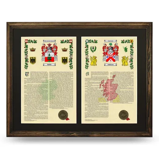 Double Armorial History Framed- Brown