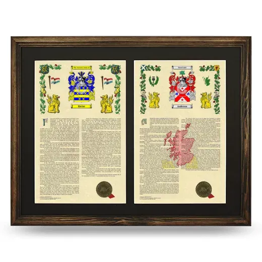 Double Armorial History Framed- Brown