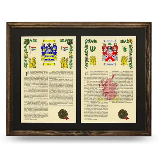 Double Armorial History Framed- Brown