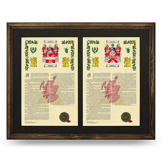 Double Armorial History Framed- Brown