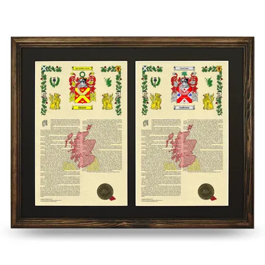 Double Armorial History Framed- Brown