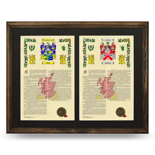 Double Armorial History Framed- Brown