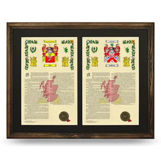 Double Armorial History Framed- Brown
