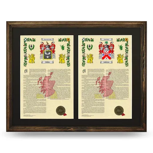 Double Armorial History Framed- Brown