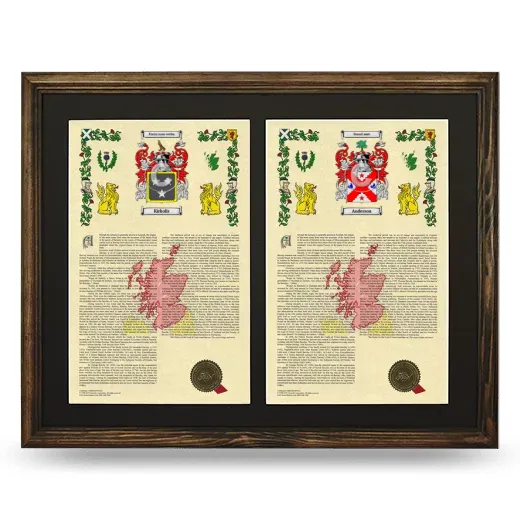 Double Armorial History Framed- Brown