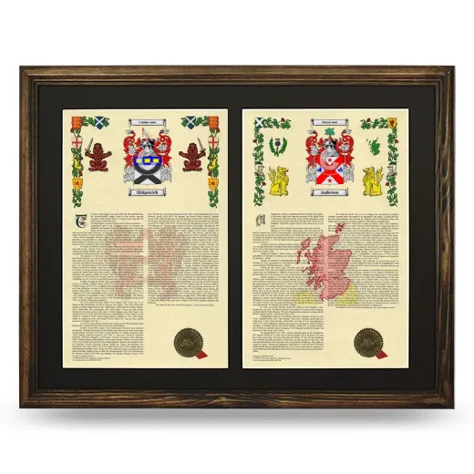 Double Armorial History Framed- Brown