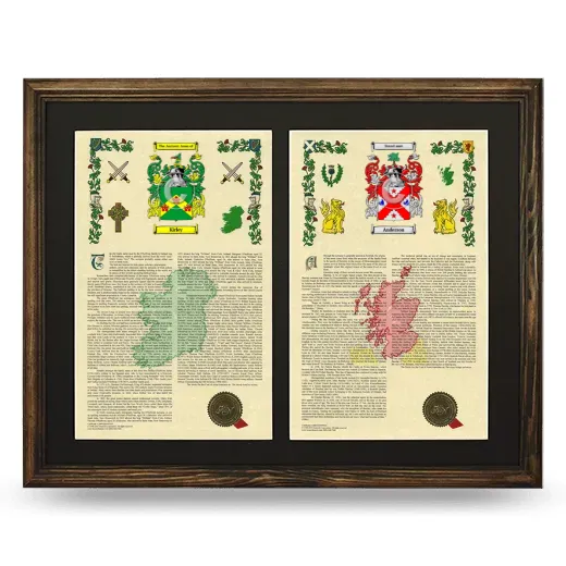 Double Armorial History Framed- Brown