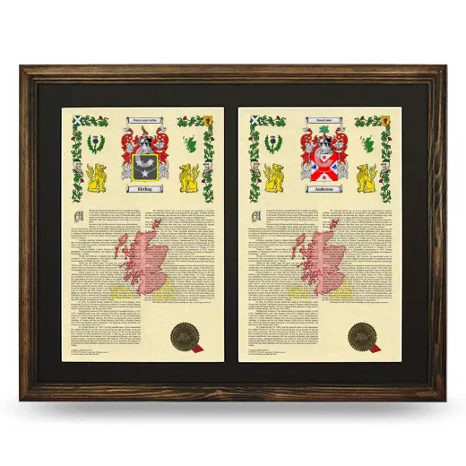 Double Armorial History Framed- Brown