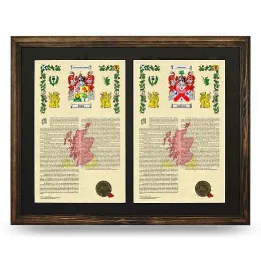 Double Armorial History Framed- Brown