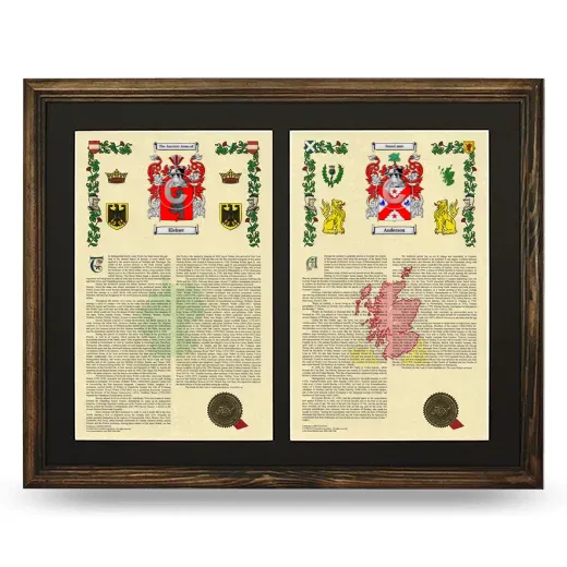Double Armorial History Framed- Brown