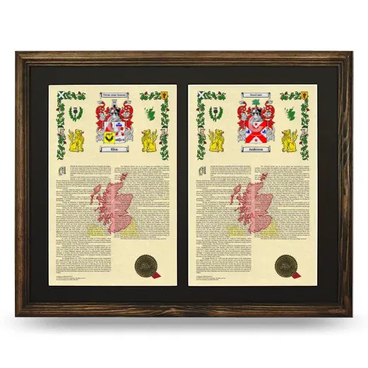 Double Armorial History Framed- Brown